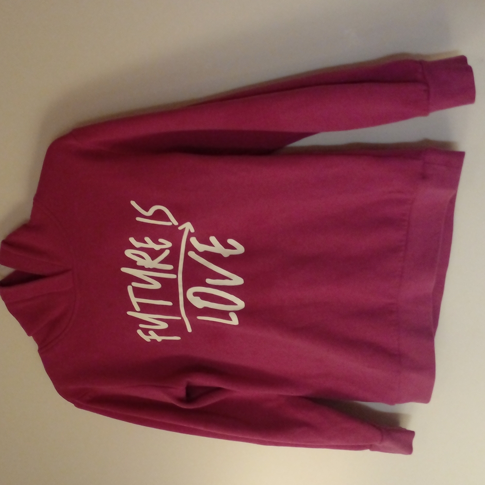 "FUTURE IS LOVE" PURPLE HOODIE SZ (10-12) BY BELLA & BIRDIE EUC